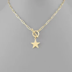 Purple Door Boutique Star Toggle Gold Chain Necklace Jewelry