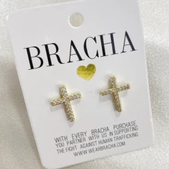 Bracha Jewelry Bracha Abundant Cross Earrings