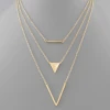 Purple Door Boutique Triangle Triple Gold Necklace Jewelry
