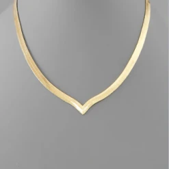 Purple Door Boutique Jewelry V Shape Snake Chain Gold Necklace