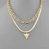 Purple Door Boutique Triangle Snake Herringbone Chain Necklace