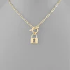 Purple Door Boutique Padlock Toggle Gold Chain Necklace Jewelry