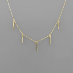 Purple Door Boutique Dainty Drip Bar Gold Necklace Jewelry