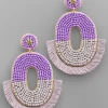 Purple Door Boutique Oval Love Purple Beaded Earrings