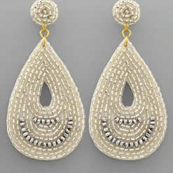 Purple Door Boutique New Arrivals Silver Beaded Teardrop Earrings