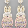 Purple Door Boutique Jewelry Easter Bunny Pastel Beaded Earrings