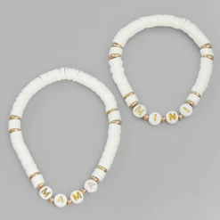 Purple Door Boutique Jewelry Mama And Mini White Bracelet Set