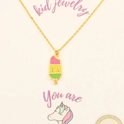 Purple Door Boutique Kids Epoxy Yellow Ice Cream Necklace New Arrivals