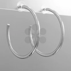 Purple Door Boutique Jewelry Silver Open Hoop Earrings