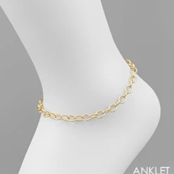 Purple Door Boutique Jewelry Gold Oval Chain Anklet