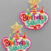 Purple Door Boutique Jewelry Birthday Squad Beaded Earrings