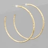 Purple Door Boutique Gold Textured Open Hoop Earrings Jewelry