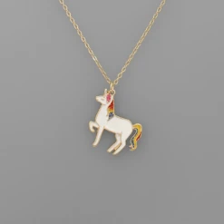 Purple Door Boutique Kids Epoxy Unicorn Necklace Jewelry