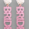 Purple Door Boutique Bride Pink Glitter Earrings