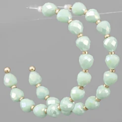 Purple Door Boutique Jewelry Mint Beaded Hoop Earrings