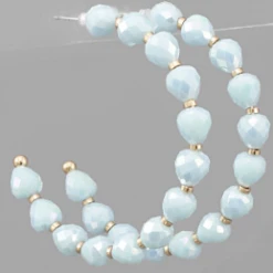 Purple Door Boutique Light Blue Beaded Hoop Earrings