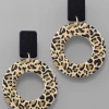 Purple Door Boutique Jewelry Black Leopard Print Circle Earrings