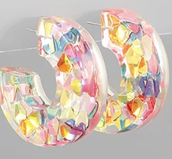 Purple Door Boutique New Arrivals Multi Color Chunky Hoop Earrings