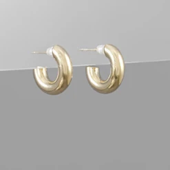 Purple Door Boutique Gold Chunky Mini Hoop Earrings