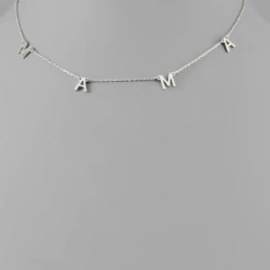 Purple Door Boutique White Gold Dipped MAMA Necklace New Arrivals