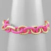 Purple Door Boutique Fuchsia And Gold Linked Bracelet Jewelry