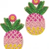 Purple Door Boutique Pink Beaded Pineapple Earrings New Arrivals