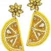 Purple Door Boutique Jewelry Yellow Beaded Lemon Slice Earrings
