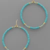 Purple Door Boutique New Arrivals Turquoise Beaded Gold Hoop Earrings