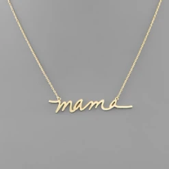 Purple Door Boutique Brushed Gold Mama Necklace