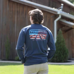 T-Shirts Turnrows 'Logo Flag' Long Sleeve - Navy