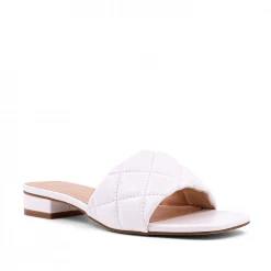 Shu Shop New Arrivals Denis White Quilted Slide Sandals