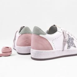 Shu Shop Shoes Paz Silver Sparkle Star Sneakers