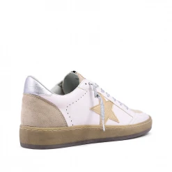 Shu Shop New Arrivals Rosalia White And Gold Star Sneakers