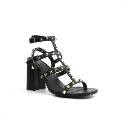 Shu Shop Huici Studded Black Heels Shoes