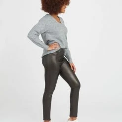 Spanx Leather Like Black Skinny Pants
