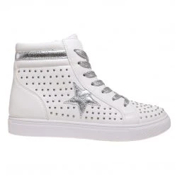 Purple Door Boutique Studded Star High Top Sneakers Shoes