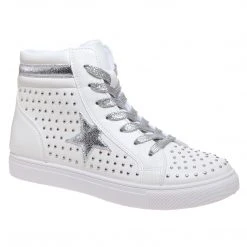 Purple Door Boutique Studded Star High Top Sneakers Shoes