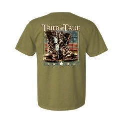 T-Shirts Tried And True Military Boots Light Olive T Shirt