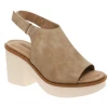 Purple Door Boutique Shoes Clues Taupe Peep Toe Platform Sandals