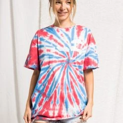 Purple Door Boutique Tie Dyed USA Graphic Tee New Arrivals