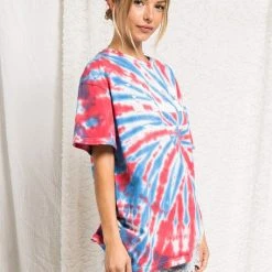 Purple Door Boutique Tie Dyed USA Graphic Tee New Arrivals