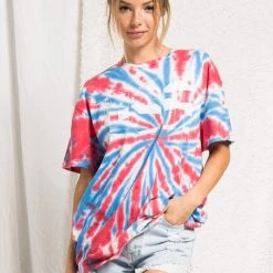 Purple Door Boutique Tie Dyed USA Graphic Tee New Arrivals