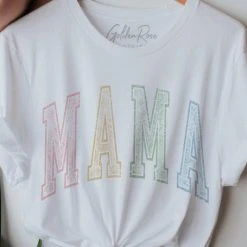 Purple Door Boutique Vintage White Mama Tee New Arrivals