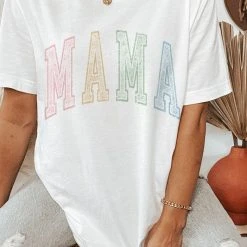 Purple Door Boutique Vintage White Mama Tee New Arrivals