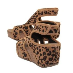 Volatile Chalet Leopard Print Wedge Sandals Shoes