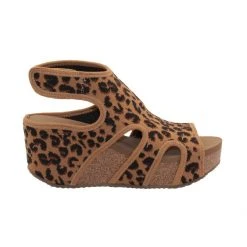 Volatile Chalet Leopard Print Wedge Sandals Shoes