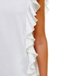 Purple Door Boutique New Arrivals Ruffled Party White Dress