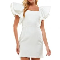 Purple Door Boutique New Arrivals Chic Ruffles White Dress