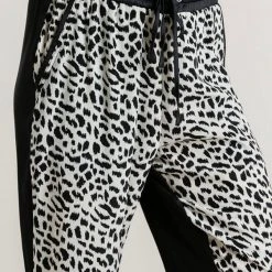 Purple Door Boutique Animal Print Black Drawstring Pants