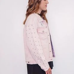 Purple Door Boutique The Pink Stud Denim Jacket New Arrivals